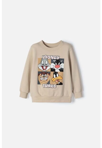 Buzo De Los Looney Tunes Caqui Cerrado Para Niño 2T A 5T 4T