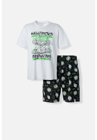 Pijama De Rick Y Morty De Pantalón Corto Blanco Para Hombre S WARNER BROS