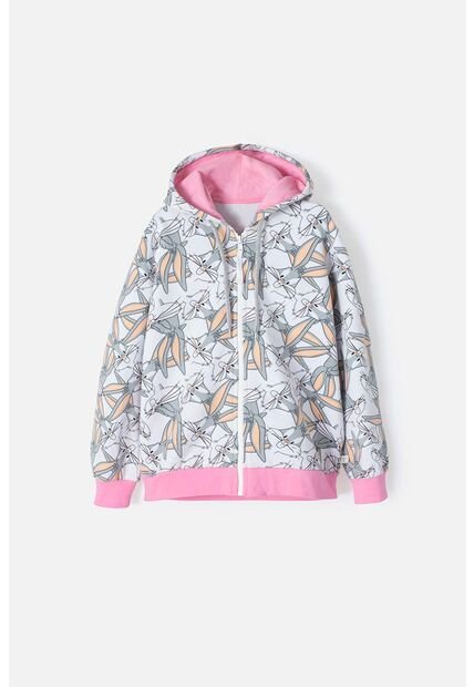 Buzo De Looney Tunes Con Cierre Gris Y Rosado Para Niña 12