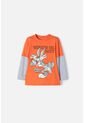 Camiseta De Bugs Bunny Naranja Y Gris Manga Larga Para Niño 2T A 5T 3T de WARNER BROS