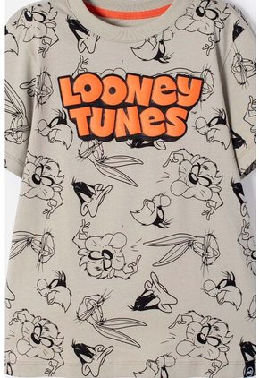 Camiseta De Looney Tunes Manga Corta Verde Oliva Para Niño 10