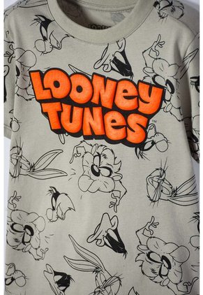 Camiseta De Los Looney Tunes Verde Manga Corta Para Niño 2T A 5T 3T