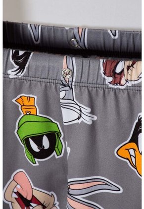 Pijama De Los Looney Tunes Blanca Y Gris Manga Larga Para Bebé Niño 3-6