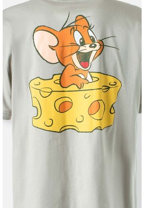 Camiseta De Tom Y Jerry Manga Corta Corta Verde Aceituna Género Neutro M