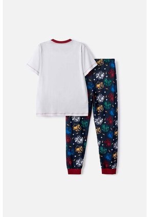 Pijama De Harry Potter Pantalón Largo Blanco Y Azul Para Niño 6