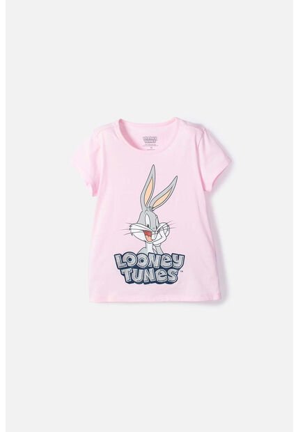 Camiseta De Looney Tunes Manga Corta Rosada Para Niña 10