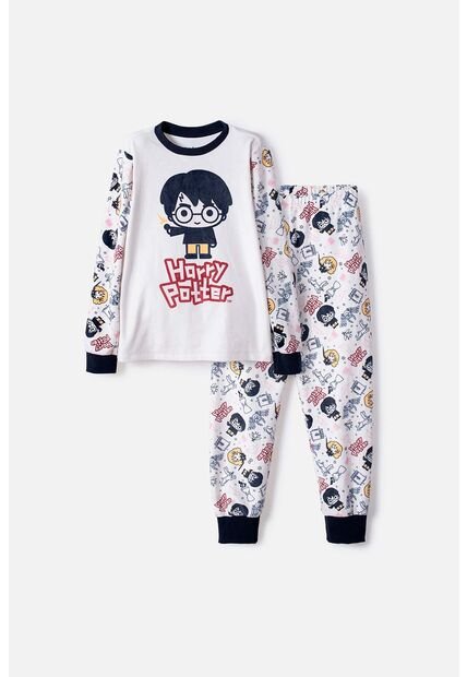 Pijama De Harry Potter Pantalón Largo Marfil Para Niña 12