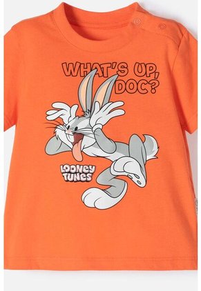 Conjunto De Los Looney Tunes Caqui Y Naranja De Pantalón Largo Para Bebé Niño 3-6