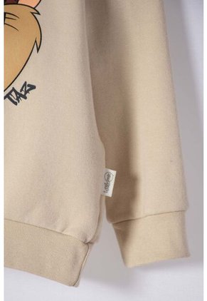 Buzo De Los Looney Tunes Caqui Estampado En Frente Para Bebé Niño 3-6