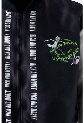 Chaqueta De Rick Y Morty Gris Y Negra Estampada Para Hombre M