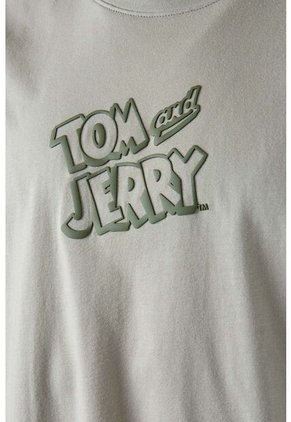 Camiseta De Tom Y Jerry Manga Corta Corta Verde Aceituna Género Neutro XS