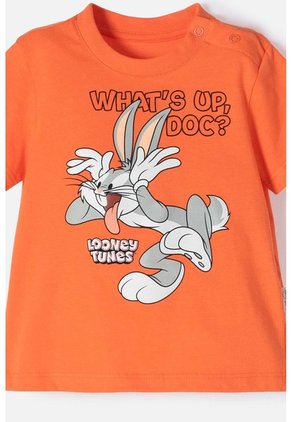 Conjunto De Los Looney Tunes Caqui Y Naranja De Pantalón Largo Para Bebé Niño 3-6