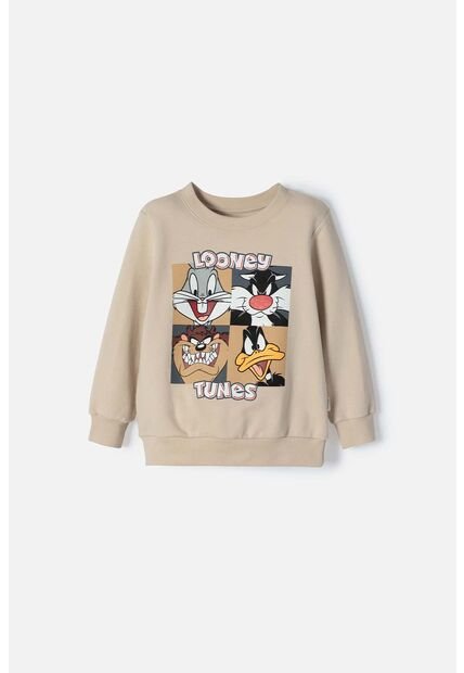 Buzo De Los Looney Tunes Caqui Cerrado Para Niño 2T A 5T 5T