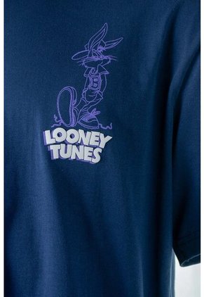 Camiseta De Looney Tunes Manga Corta Azul Para Hombre S