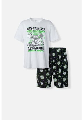 Pijama De Rick Y Morty De Pantalón Corto Blanco Para Hombre XL