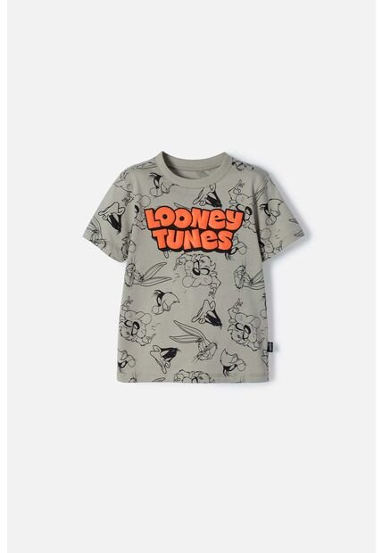Camiseta De Los Looney Tunes Verde Manga Corta Para Niño 2T A 5T 4T