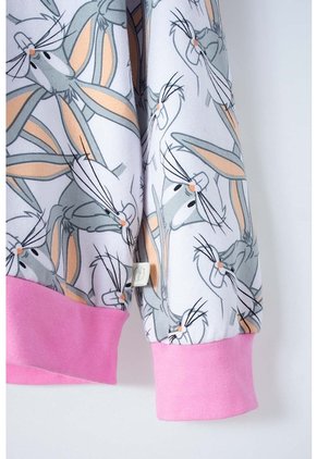 Buzo De Looney Tunes Con Cierre Gris Y Rosado Para Niña 8