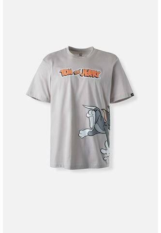 Camiseta De Tom Y Jerry Manga Corta Gris Género Neutro M WARNER BROS