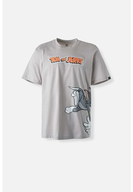 Camiseta De Tom Y Jerry Manga Corta Gris Género Neutro M