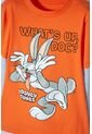 Camiseta De Bugs Bunny Naranja Y Gris Manga Larga Para Niño 2T A 5T 4T de WARNER BROS