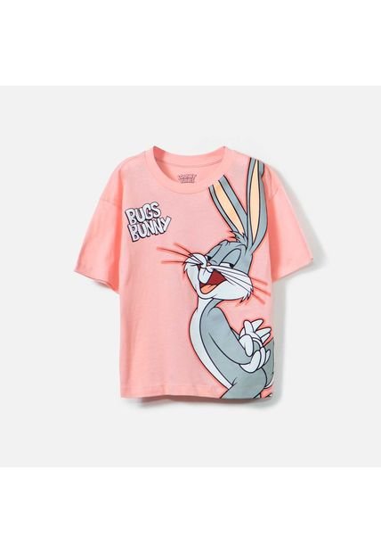 Camiseta De Bugs Bunny Manga Corta Mandarina Para Niña 12