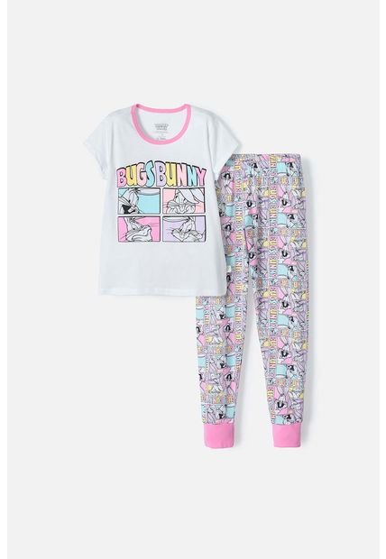 Pijama De Looney Tunes Manga Corta Multicolor Para Niña 4