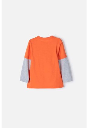 Camiseta De Bugs Bunny Naranja Y Gris Manga Larga Para Niño 2T A 5T 5T