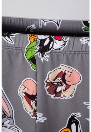 Pijama De Los Looney Tunes Blanca Y Gris Manga Corta Para Niño 2T A 5T 3T
