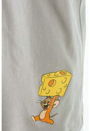 Camiseta De Tom Y Jerry Manga Corta Corta Verde Aceituna Género Neutro XL