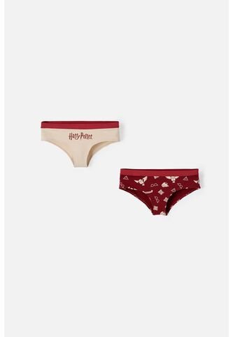 Pack X2 Panties De Harry Potter Vinotinto Y Caqui Para Mujer M WARNER BROS