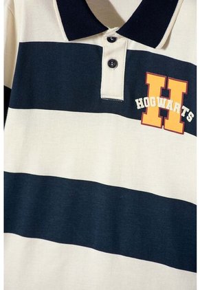 Camiseta Tipo Polo De Harry Potter Azul Y Almendra Para Niño 8