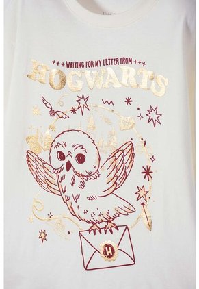 Camiseta De Harry Potter Manga Corta Marfil Para Niña 10