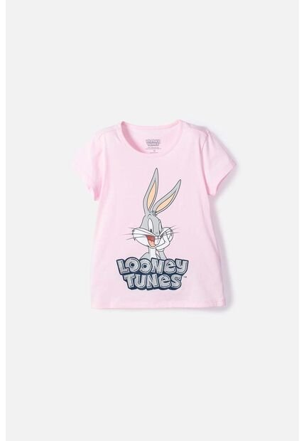 Camiseta De Looney Tunes Manga Corta Rosada Para Niña 4