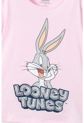 Camiseta De Looney Tunes Manga Corta Rosada Para Niña 4