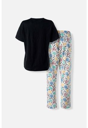 Pijama De Harry Potter Negra Y Multicolor De Pantalón Largo Para Mujer M