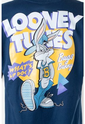 Camiseta De Looney Tunes Manga Corta Azul Para Hombre M