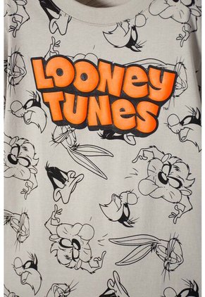 Camiseta De Looney Tunes Manga Corta Verde Oliva Para Niño 10