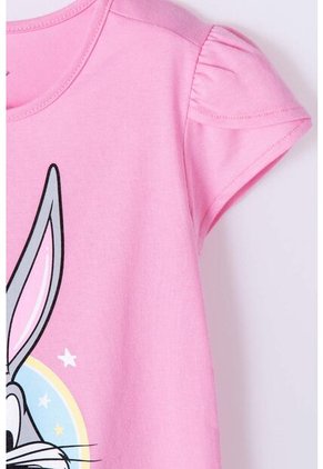Camiseta De Looney Tunes Manga Corta Rosada Para Niña 10