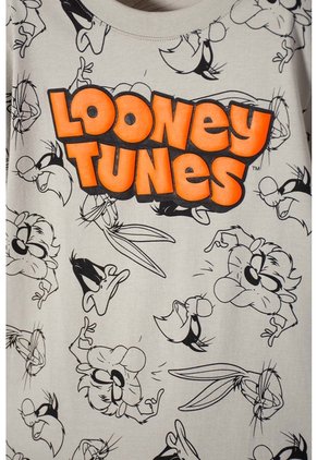 Camiseta De Looney Tunes Manga Corta Verde Oliva Para Niño 12