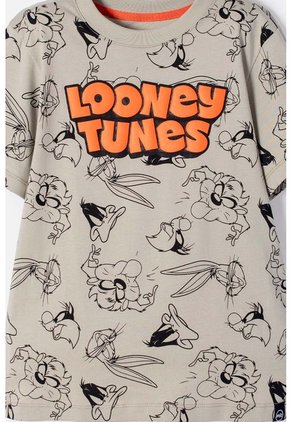 Camiseta De Looney Tunes Manga Corta Verde Oliva Para Niño 12
