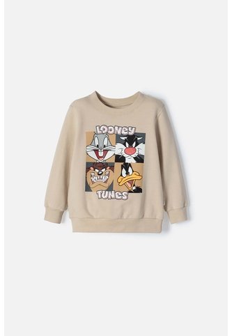 Buzo De Los Looney Tunes Caqui Cerrado Para Niño 2T A 5T 4T WARNER BROS
