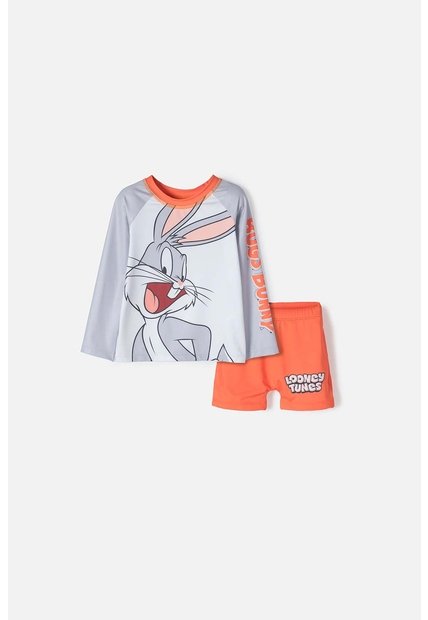 Conjunto De Baño De Bugs Bunny Multicolor Manga Larga Para Niño 2T A 5T 3T