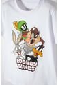 Pijama De Los Looney Tunes Blanca Y Gris Manga Corta Para Niño 2T A 5T 5T de WARNER BROS