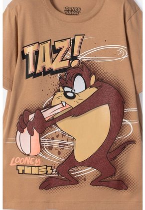 Camiseta De Los Looney Tunes Café Estampada En Frente Para Niño 4