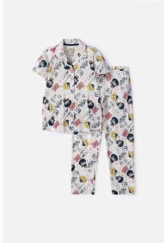 Pijama De Harry Potter Pantalón Largo Marfil Para Niña 6 WARNER BROS
