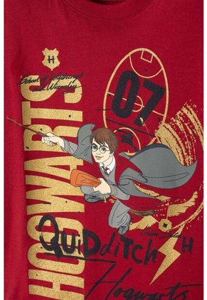 Camiseta De Harry Potter Manga Corta Rojo Para Niño 12