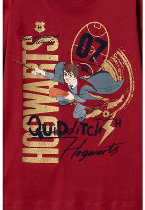 Camiseta De Harry Potter Manga Corta Rojo Para Niño 12