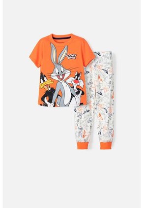 Pijama De Looney Tunes Manga Corta Multicolor Para Niño 2T A 5T 5T