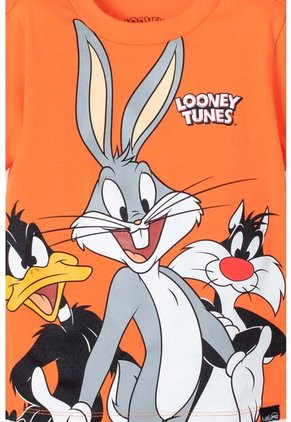 Pijama De Looney Tunes Manga Corta Multicolor Para Niño 2T A 5T 3T