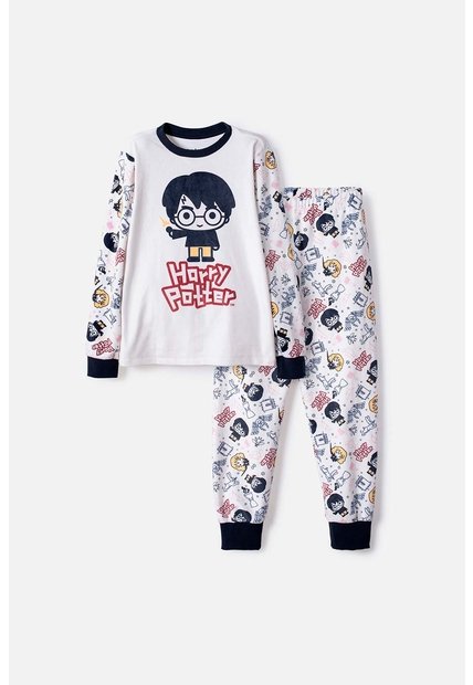 Pijama De Harry Potter Pantalón Largo Marfil Para Niña 8